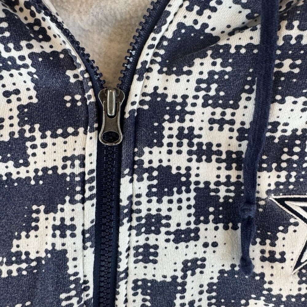 Reebok NFL Dallas Cowboys Football On Field Blue Zip Hoodie Digital Camo Mens M - Picture 5 of 7